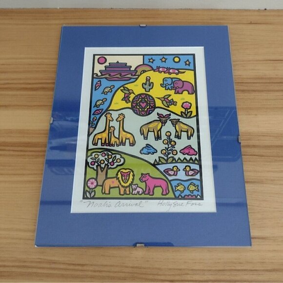 Noah's Arrival Frames Matted Holly Sue Foss Print Signed 8 X 10